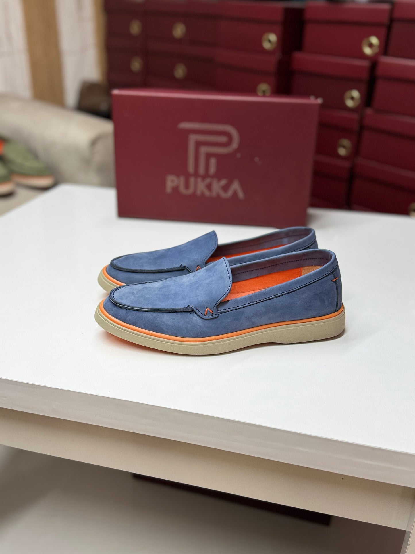 MOCASSIN PK26 BLEU CLEAR
